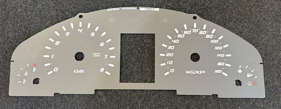 G8 GXP gauge cluster faceplate